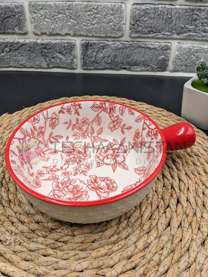 Mandala Print Ceramic Bowl with Handle - Techmanistan in Pakistan