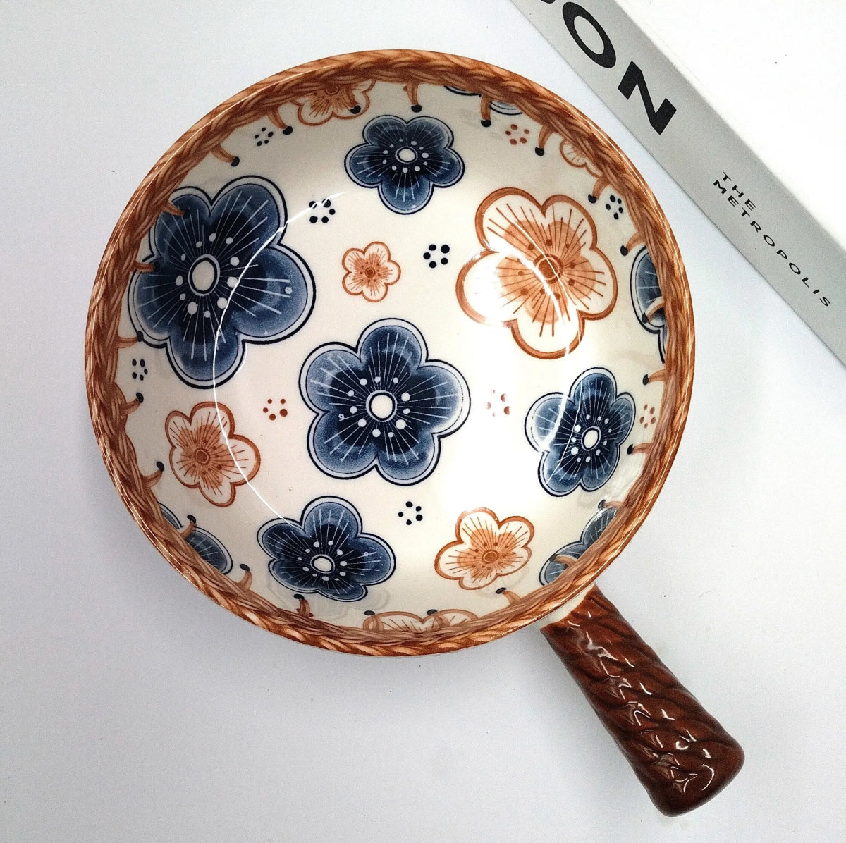 Mandala Print Ceramic Bowl with Handle - Techmanistan in Pakistan