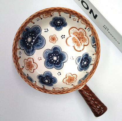 Mandala Print Ceramic Bowl with Handle - Techmanistan in Pakistan