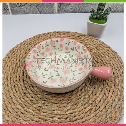 Mandala Print Ceramic Bowl with Handle - Techmanistan in Pakistan