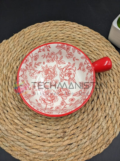 Mandala Print Ceramic Bowl with Handle - Techmanistan in Pakistan