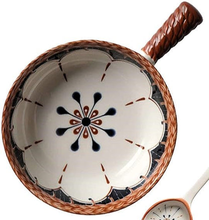 Mandala Print Ceramic Bowl with Handle - Techmanistan in Pakistan