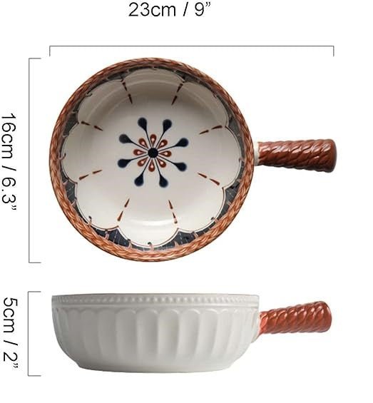 Mandala Print Ceramic Bowl with Handle - Techmanistan in Pakistan