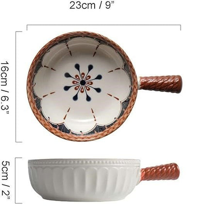Mandala Print Ceramic Bowl with Handle - Techmanistan in Pakistan