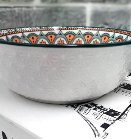 Mandala Print Ceramic Bowl with Handle - Techmanistan in Pakistan