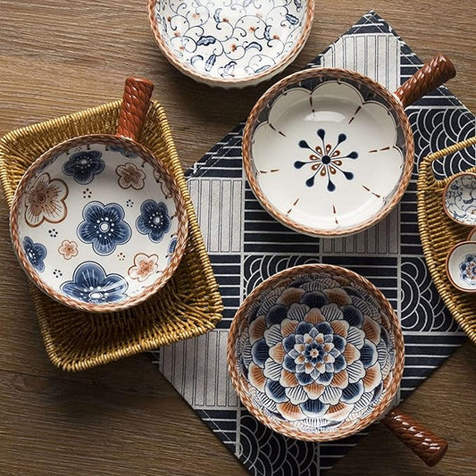Mandala Print Ceramic Bowl with Handle - Techmanistan in Pakistan