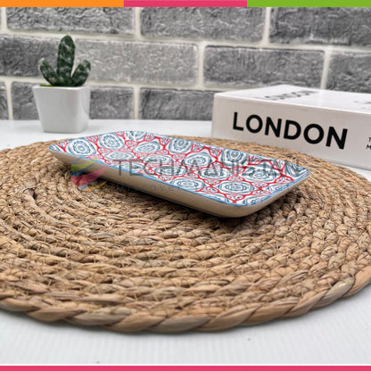 Mandala Printed Ceramic Rectangular Sushi Plate - Techmanistan in Pakistan