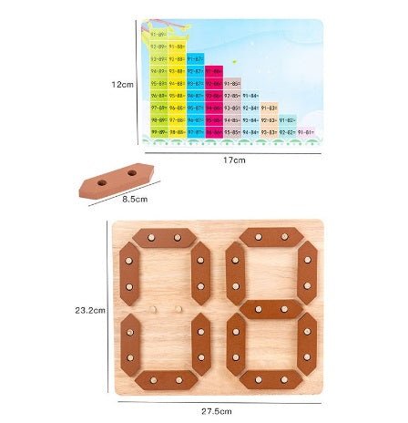 Mathematical Addition & Subtraction Learning Board With Cards, Mathematical Blocks & Cards Counting Learning Board, Kids Wooden Puzzle Game Numbers Learning Educational Toys Board Game - Techmanistan in Pakistan