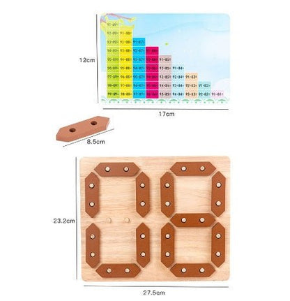 Mathematical Addition & Subtraction Learning Board With Cards, Mathematical Blocks & Cards Counting Learning Board, Kids Wooden Puzzle Game Numbers Learning Educational Toys Board Game - Techmanistan in Pakistan