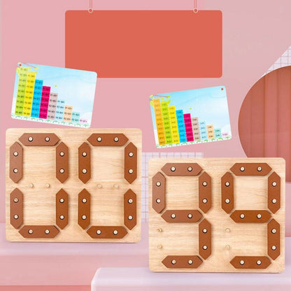 Mathematical Addition & Subtraction Learning Board With Cards, Mathematical Blocks & Cards Counting Learning Board, Kids Wooden Puzzle Game Numbers Learning Educational Toys Board Game - Techmanistan in Pakistan