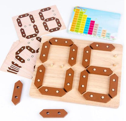 Mathematical Addition & Subtraction Learning Board With Cards, Mathematical Blocks & Cards Counting Learning Board, Kids Wooden Puzzle Game Numbers Learning Educational Toys Board Game - Techmanistan in Pakistan