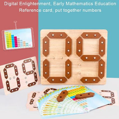 Mathematical Addition & Subtraction Learning Board With Cards, Mathematical Blocks & Cards Counting Learning Board, Kids Wooden Puzzle Game Numbers Learning Educational Toys Board Game - Techmanistan in Pakistan