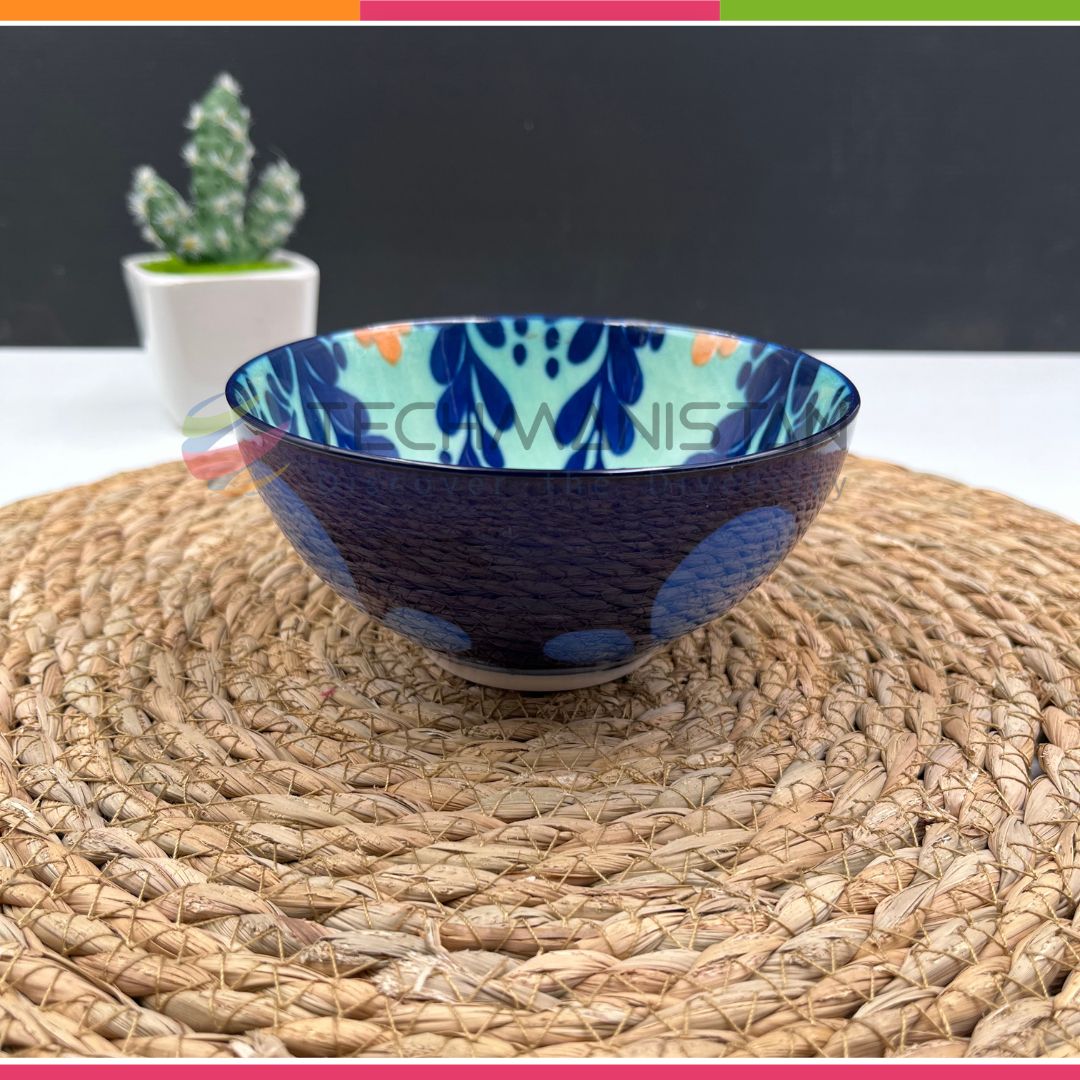 Maxwell Williams Majolica Teal Poke Ceramic Bowl - Techmanistan in Pakistan