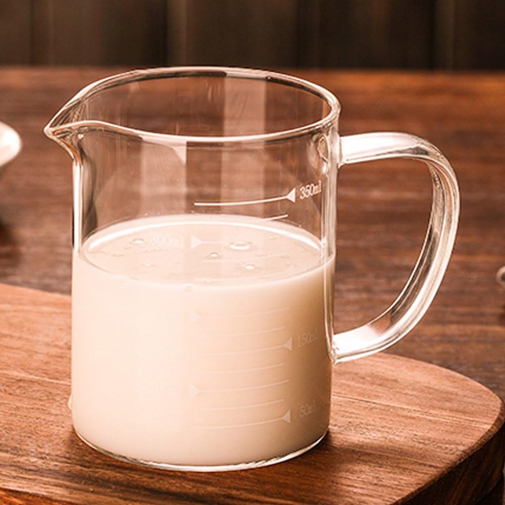 Measuring Glass Jug with Handle & Wooden Lid - Techmanistan