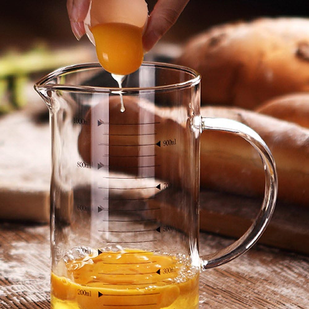 Measuring Glass Jug with Handle & Wooden Lid - Techmanistan
