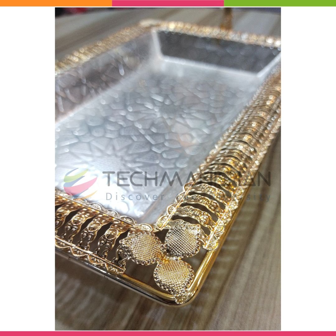 Metal Alloy Serving Tray with Handle - Techmanistan in Pakistan