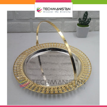 Metal Alloy Serving Tray with Handle - Techmanistan in Pakistan