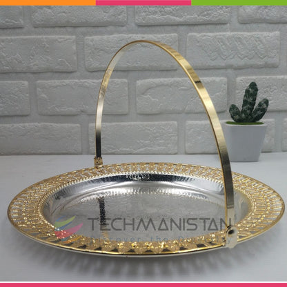 Metal Alloy Serving Tray with Handle - Techmanistan in Pakistan
