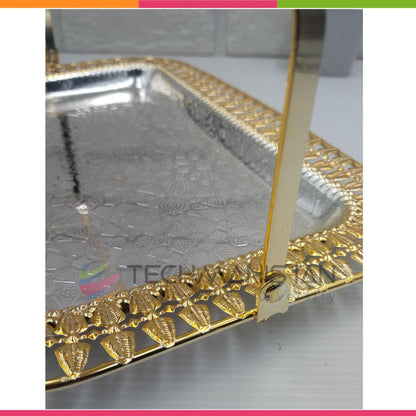 Metal Alloy Serving Tray with Handle - Techmanistan in Pakistan