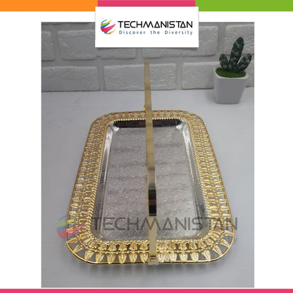 Metal Alloy Serving Tray with Handle - Techmanistan in Pakistan