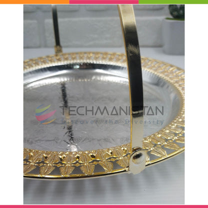 Metal Alloy Serving Tray with Handle - Techmanistan in Pakistan