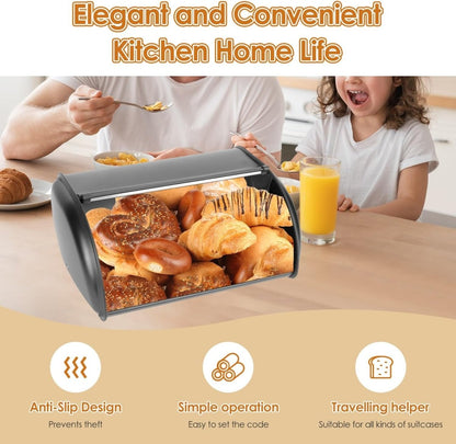 Metal Bread Box with Roll Top - Techmanistan in Pakistan
