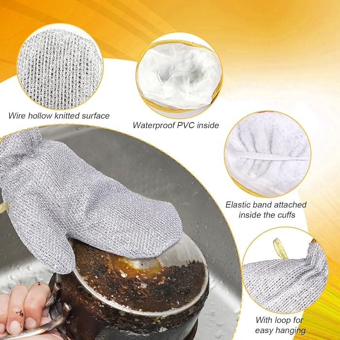 Metal Mesh Dish Cleaning Gloves - Techmanistan in Pakistan