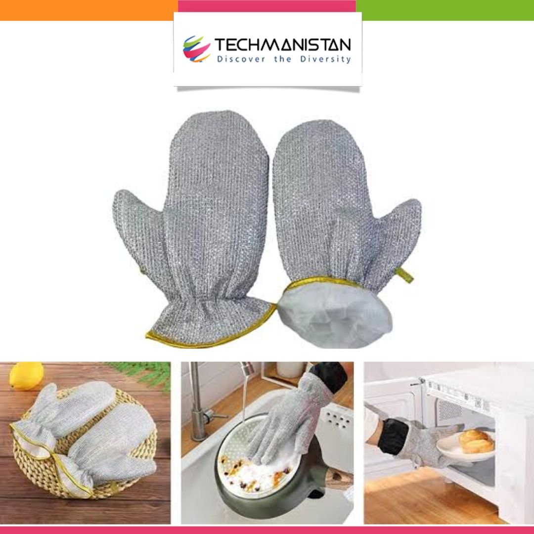 Metal Mesh Dish Cleaning Gloves - Techmanistan in Pakistan