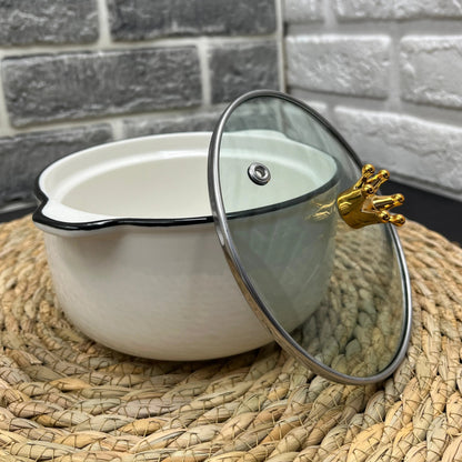 Mini Ceramic Pot With Handles & Glass Lid - Techmanistan in Pakistan