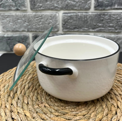 Mini Ceramic Pot With Handles & Glass Lid - Techmanistan in Pakistan