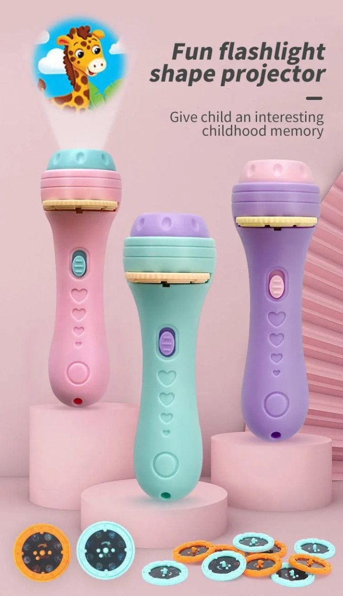 Mini Flashlight Projector Torch Toy with 3 Discs - Techmanistan in Pakistan