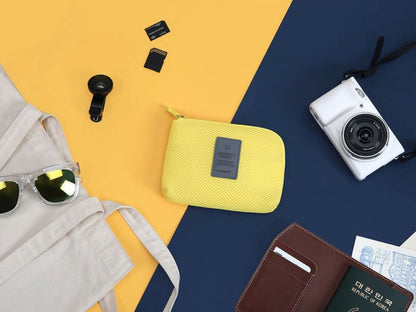 Multi - Functional Portable Slim Travel Cable/Makeup Pouch Case for Small Electronic/Cosmetic Accessories - Techmanistan in Pakistan