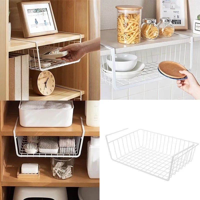 Multi - Purpose Metal Hanging Under Shelf Storage Basket – Organize Your Kitchen - Techmanistan in Pakistan