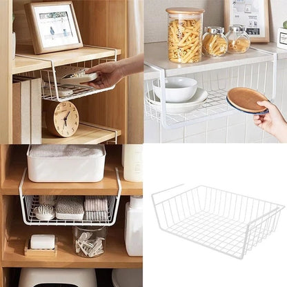 Multi - Purpose Metal Hanging Under Shelf Storage Basket – Organize Your Kitchen - Techmanistan in Pakistan