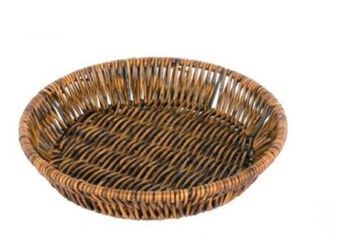 Multi purpose Round Wicker/Imitation Rattan Basket For Holding Cellphones in Office, Mobile Holding Basket For Office & Restaurant, Mobile Basket, Fruit Basket, Vegetable Basket - Techmanistan in Pakistan