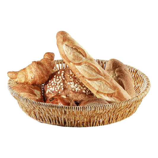 Multi purpose Round Wicker/Imitation Rattan Basket For Holding Cellphones in Office, Mobile Holding Basket For Office & Restaurant, Mobile Basket, Fruit Basket, Vegetable Basket - Techmanistan in Pakistan
