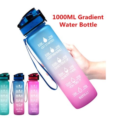 Multicolor Large Capacity Water Bottle 1000ml - Techmanistan in Pakistan