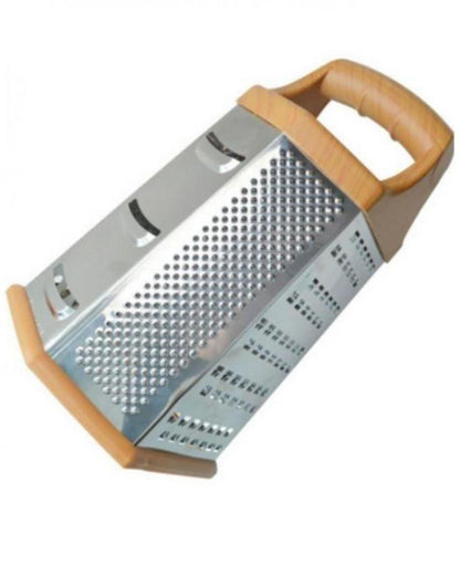 Multifunctional 6 Sided Grater - Silver, 6 - Sided Stainless Steel Grater and Slicer, 6in1 Grater, Hexagon Shape Stainless Steel Grater - Techmanistan in Pakistan