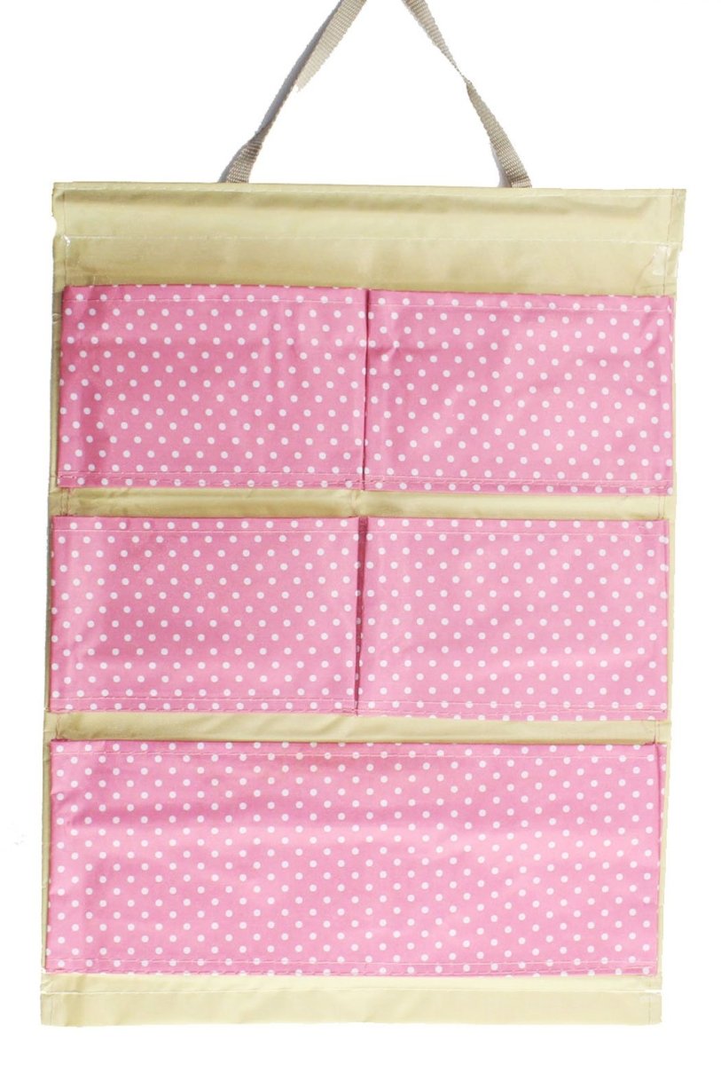 Multipurpose Foldable 5 Pockets Wall Hanging Storage Bag Makeup Cosmetic Storage Box, 5 Pockets Hanging Organizer - Techmanistan in Pakistan