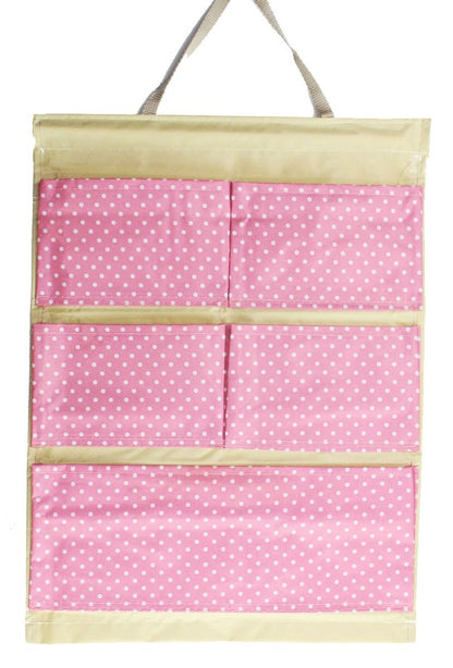 Multipurpose Foldable 5 Pockets Wall Hanging Storage Bag Makeup Cosmetic Storage Box, 5 Pockets Hanging Organizer - Techmanistan in Pakistan