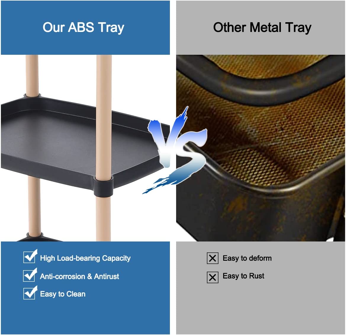 Multipurposed 3/4 Tier Rolling Cart with Wheels - Techmanistan in Pakistan