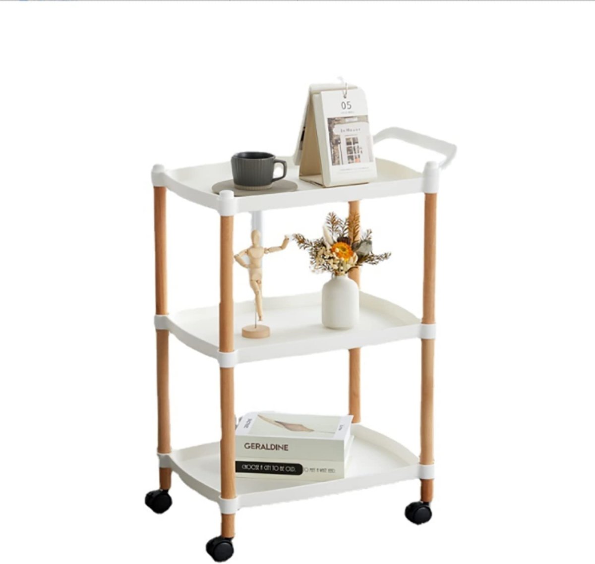 Multipurposed 3/4 Tier Rolling Cart with Wheels, Serving Cart with Handle Bar, Heavy Duty Shelving Unit Utility Storage Shelves Trolley, Storage Cart - Techmanistan in Pakistan