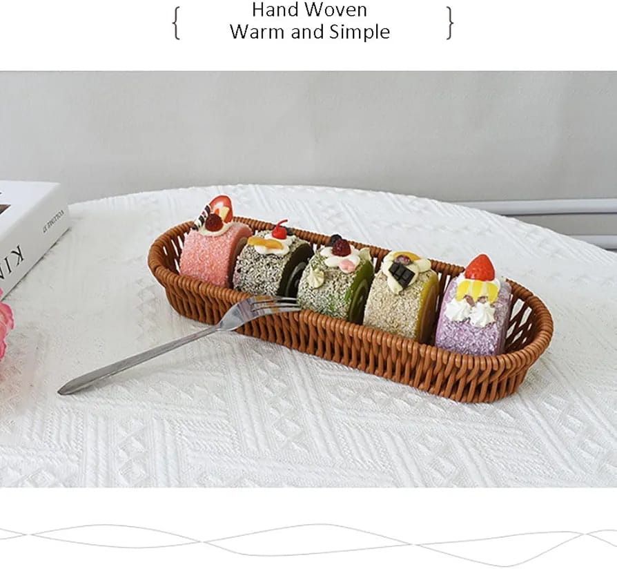 Multipurposed Imitation Rattan Oval Bread Basket - Techmanistan in Pakistan