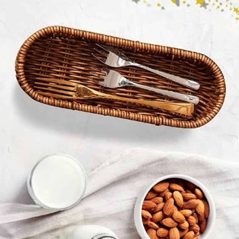 Multipurposed Imitation Rattan Oval Bread Basket - Techmanistan in Pakistan