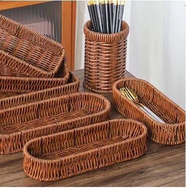 Multipurposed Imitation Rattan Oval Bread Basket - Techmanistan in Pakistan