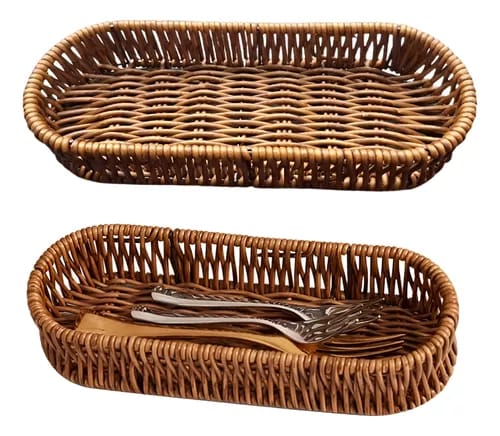 Multipurposed Imitation Rattan Oval Bread Basket - Techmanistan in Pakistan