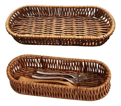 Multipurposed Imitation Rattan Oval Bread Basket - Techmanistan in Pakistan