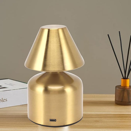 Truncated Cone Minimalist Design Wireless Battery Operated Chargeable Touch Lamp