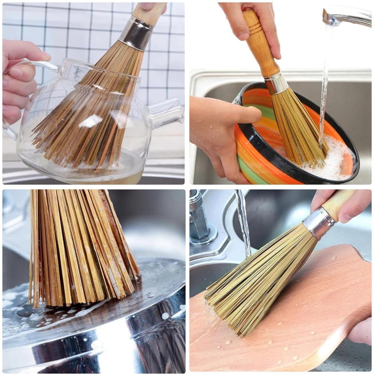Natural Bamboo Wok Brush, Kitchen Cleaning Brush - Techmanistan in Pakistan