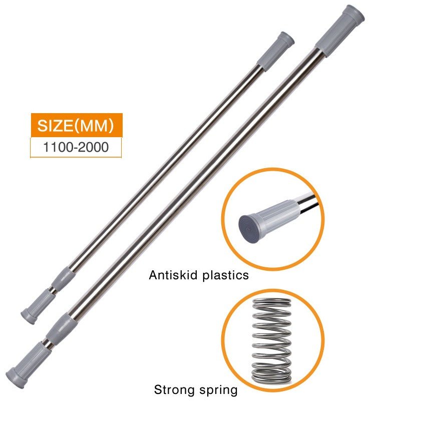 No Drilling Telescopic Shower Curtain Rail 110 - 200 cm - Techmanistan in Pakistan